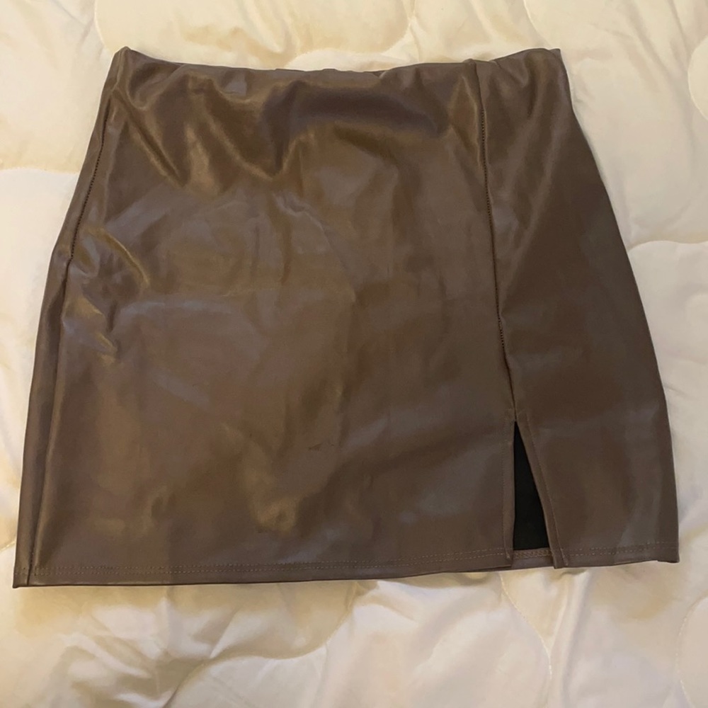 Faux leather skirt